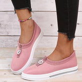 Round Toe Mesh Casual Slip-On Flats Oshnow